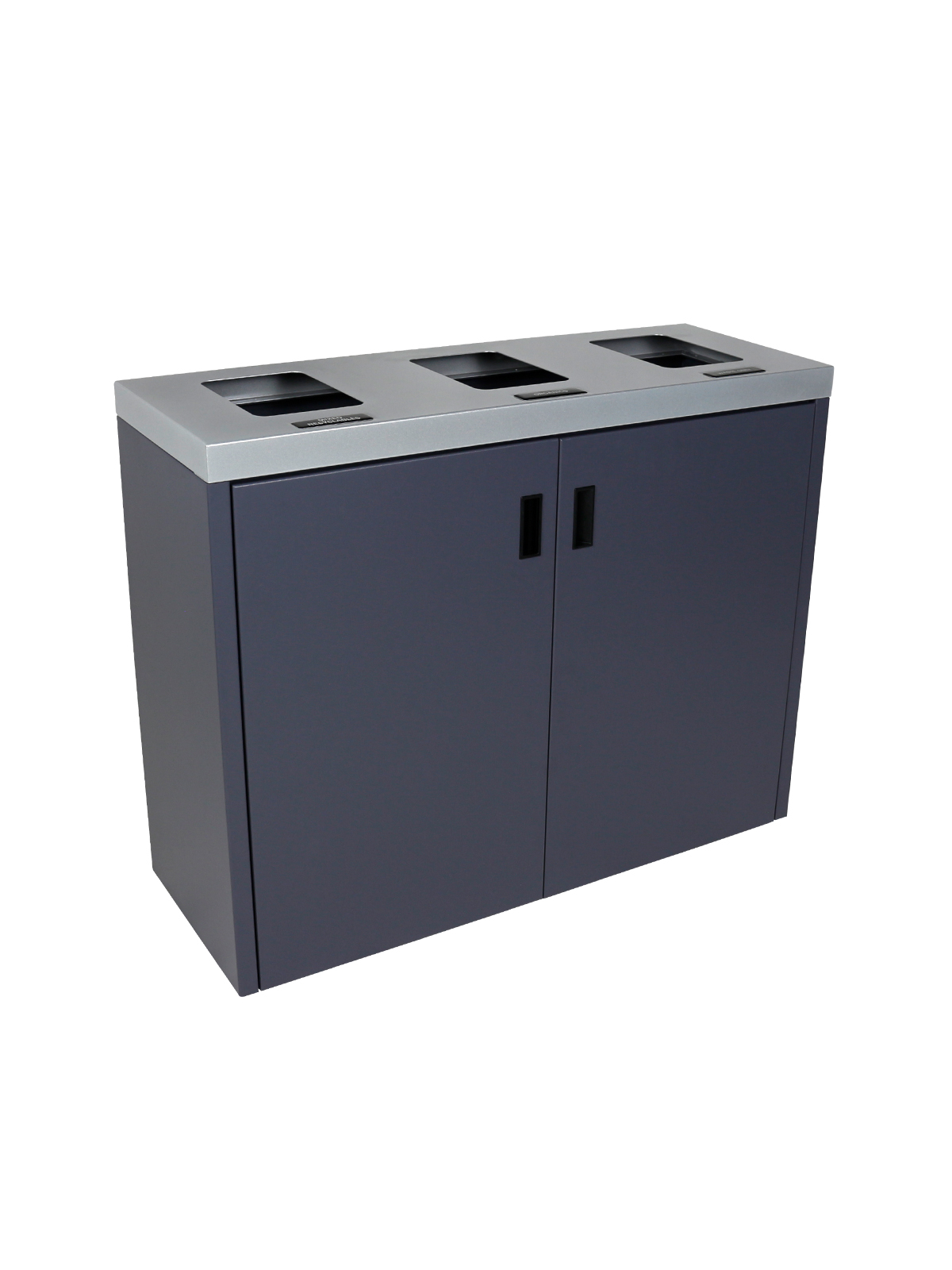 SUMMIT – Triple – Kit – Fl – Mixed Recyclables-Organics-Waste – Full – Silver-Grey