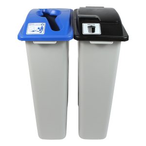 WASTE WATCHER - Double - Kit - Mixed Recyclables-Waste - Mixed-Solid Lift - Grey-Blue-Black