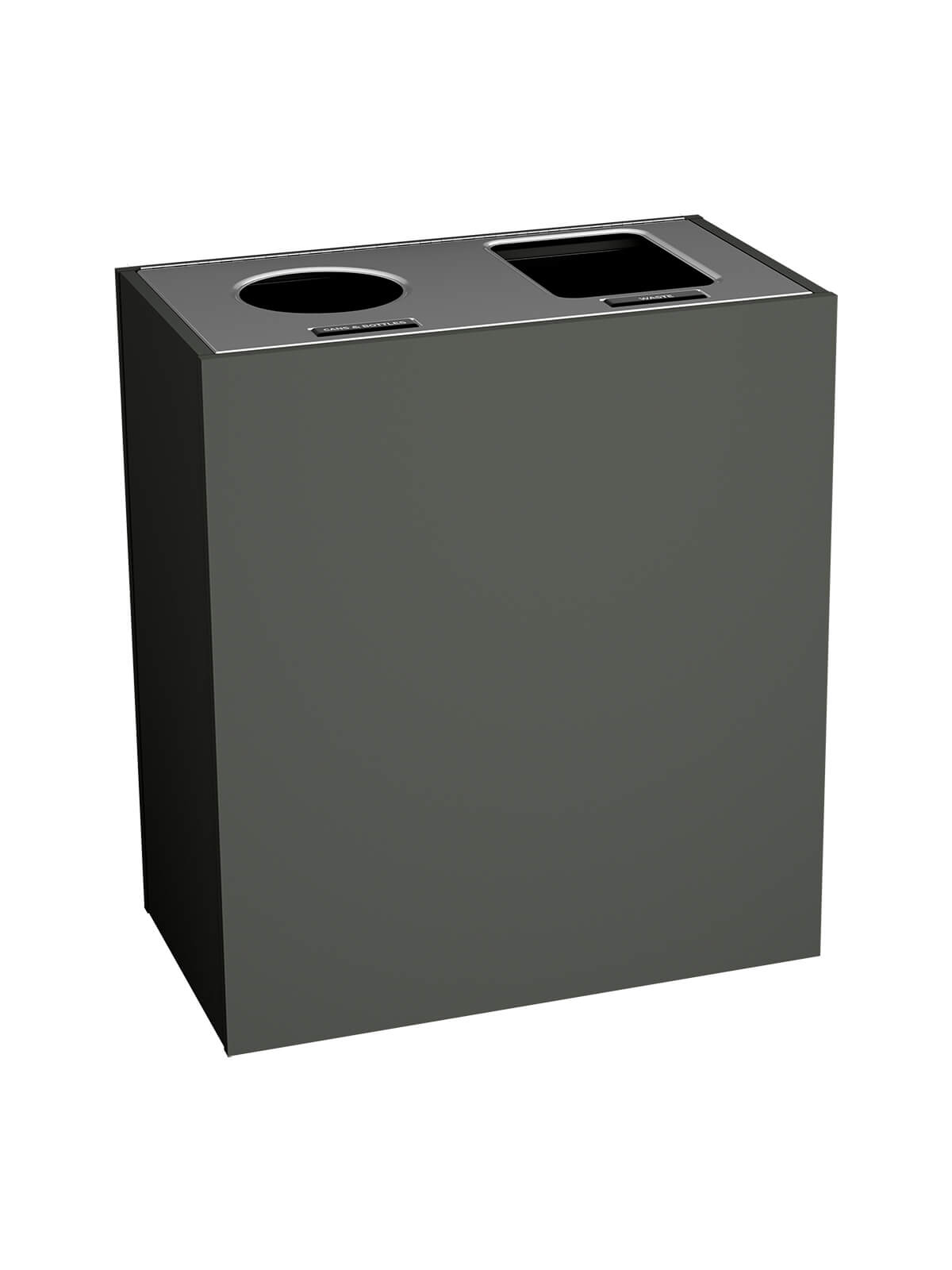 Busch Systems Aristata Series double in slate with circle and full openings with lid labels