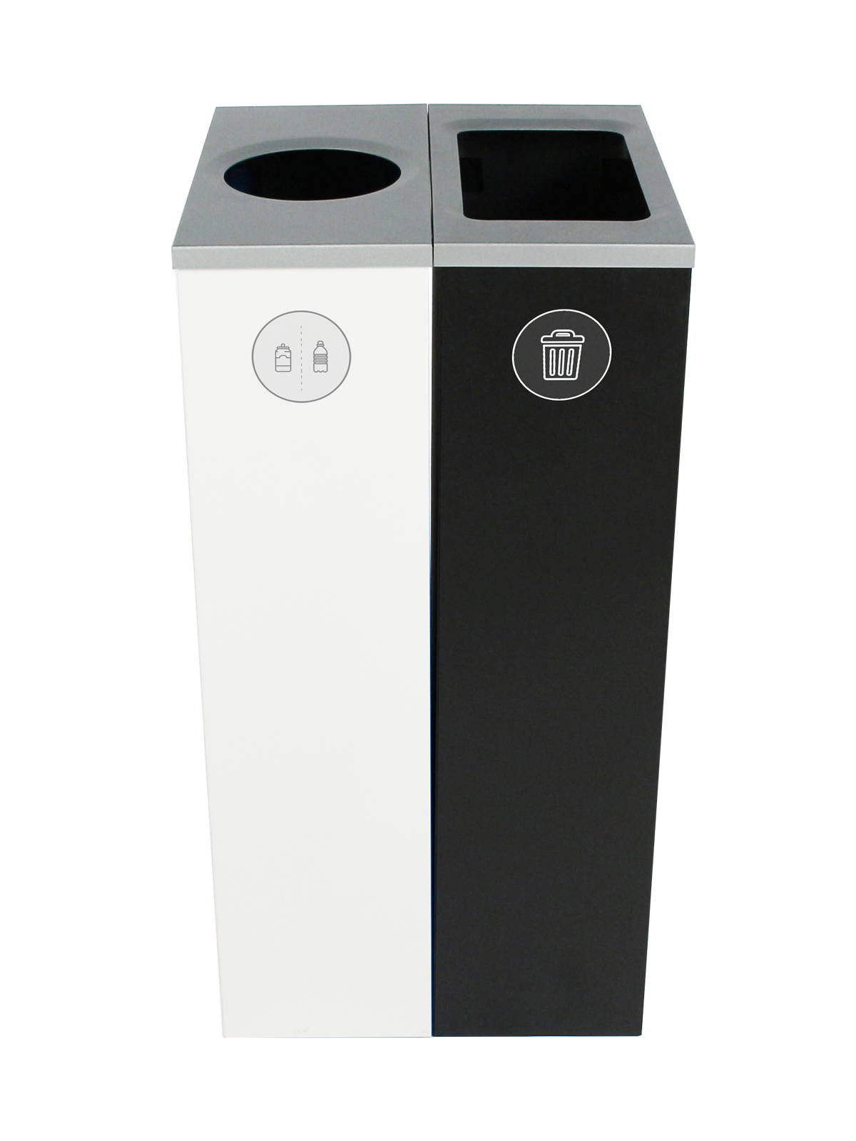 SPECTRUM – Double – Kit – Cans & Bottles-Waste – Circle-Full – White-Black
