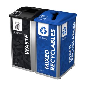 MOSAIC - Double - Kit - Waste-Recyclables - Full-Mixed - Silver-Black-Blue