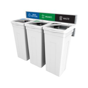 RISE - Triple - Kit - Mixed Recycling-Organics-Waste - Full-Full-Full - White-White-White