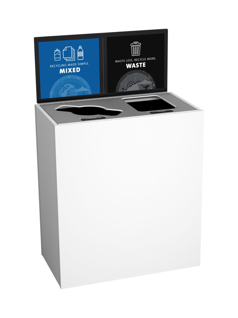 ARISTATA – Double – Kit – Mixed Recyclables-Waste – Mixed-Full – Glacier