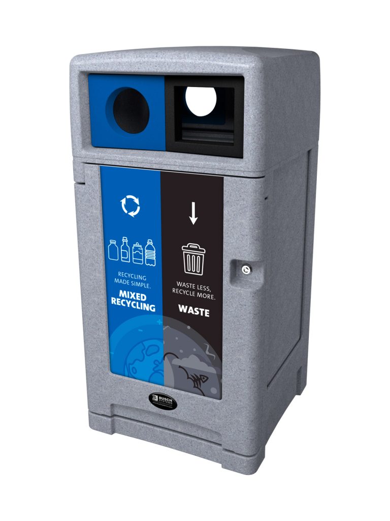 EXPRESSION – Double – Kit – Mixed Recycling-Waste – Circle-Full – Greystone