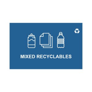 SPECTRUM - Ellipse Single Sign - Mixed Recyclables - Blue-White