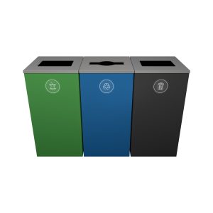 SPECTRUM - Triple - Cube - Organics-Mobius Loop-Waste - Full-Mixed-Full - Green-Blue-Black