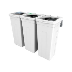 RISE - Triple - Kit - Cans & Bottles-Paper-Waste - Full-Full-Full - White-White-White