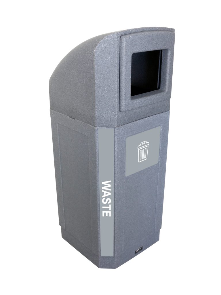 OCTO – Single – Kit – Outdoor – Waste – Full – Greystone