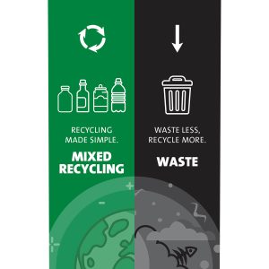 EXPRESSION - Sign - Mixed Recycling-Waste - Green-Black