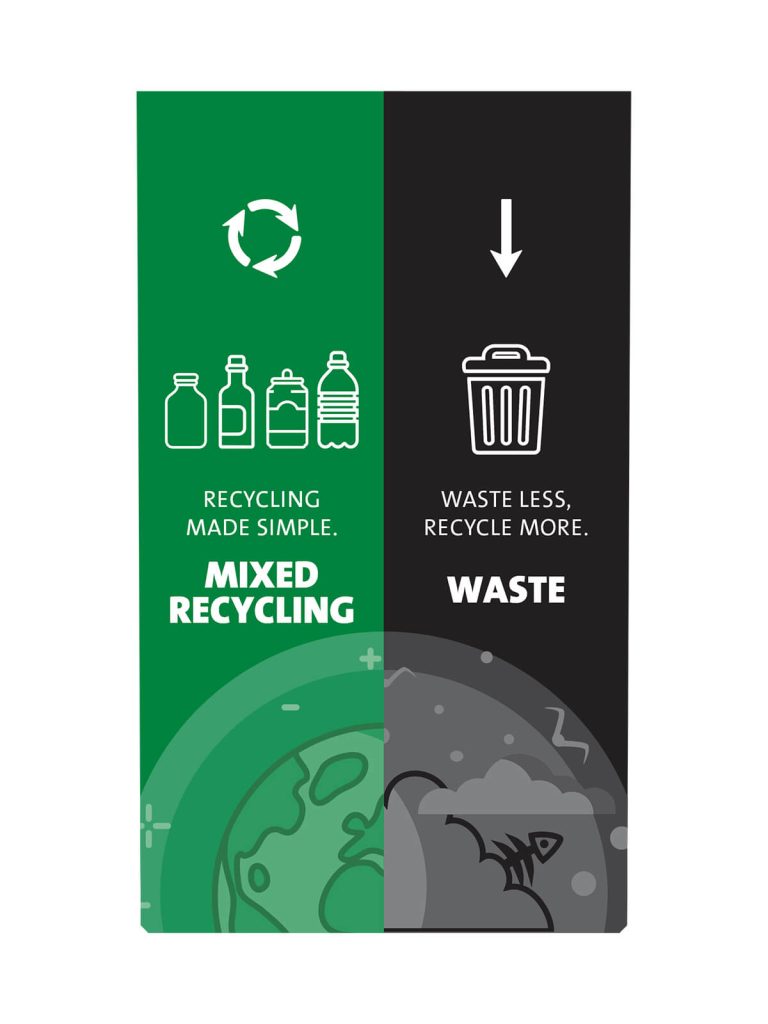 EXPRESSION – Sign – Mixed Recycling-Waste – Green-Black
