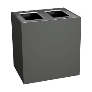 ARISTATA - Double - Kit - Xl - Mixed Recyclables-Waste - Full - Slate-Stainless Steel