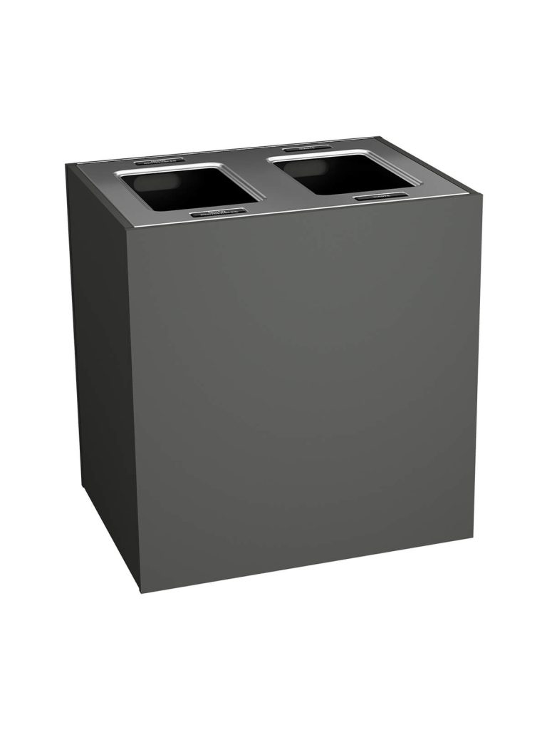 ARISTATA – Double – Kit – Xl – Mixed Recyclables-Waste – Full – Slate-Stainless Steel