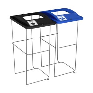 WIRE EVENT CONTAINER - Double - Kit - Masks Only-Gloves Only- - Full - Black-Blue