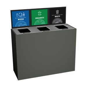 ARISTATA - Triple - Kit - Mixed Recyclables-Organics-Waste - Full-Full-Full - Slate