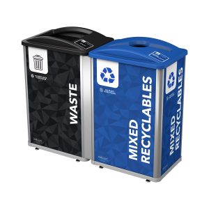 MOSAIC - Double - Kit - Waste-Recyclables - Full-Mixed - Silver-Black-Blue