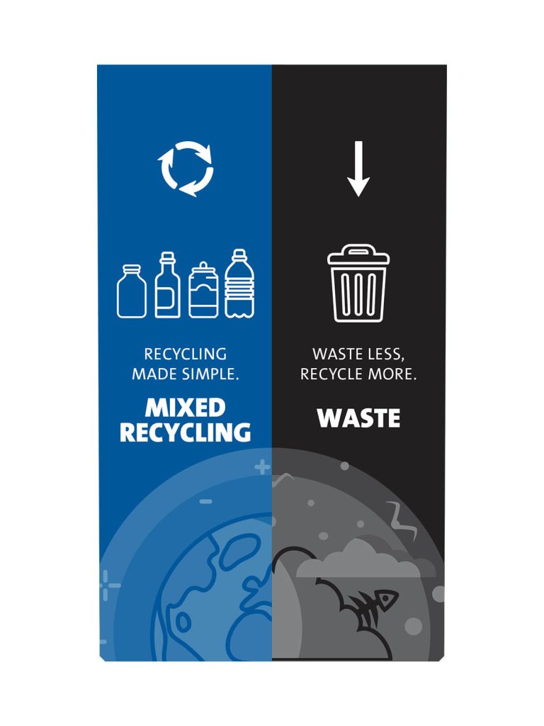 EXPRESSION – Sign – Mixed Recycling-Waste – Blue-Black