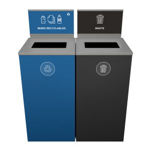 SPECTRUM - Double - Cube - Mixed Recyclables-Waste - Full-Full - Blue-Black