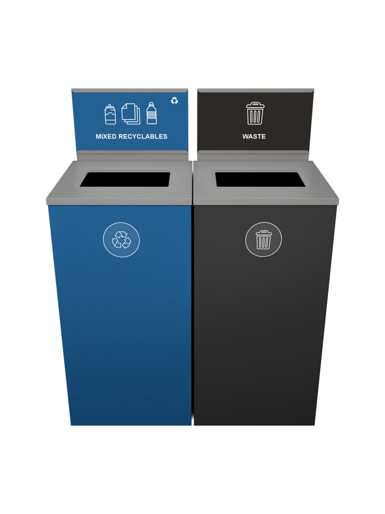 SPECTRUM – Double – Cube – Mixed Recyclables-Waste – Full-Full – Blue-Black