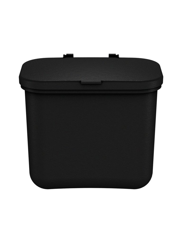 HANGING WASTE BASKET – Single – Kit – Solid Lift – Black PCR