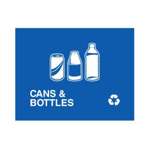VISION - Sign - Cans & Bottles - Blue