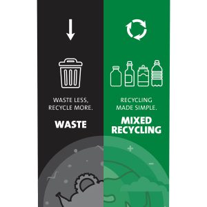 EXPRESSION - Sign - Waste-Mixed Recycling - Black-Green