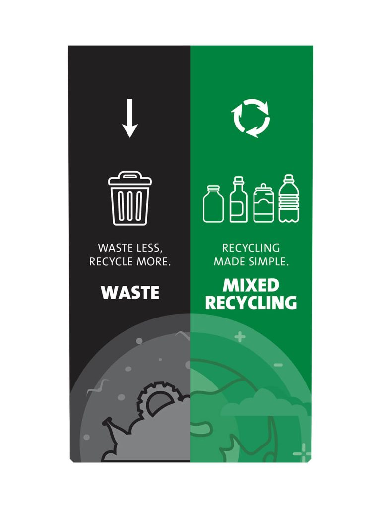 EXPRESSION – Sign – Waste-Mixed Recycling – Black-Green