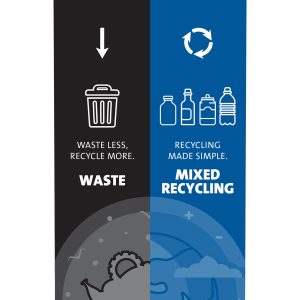 EXPRESSION - Sign - Waste-Mixed Recycling - Black-Blue