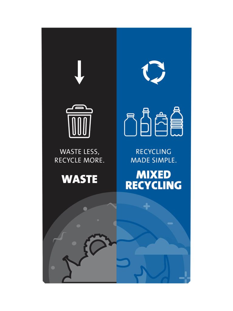 EXPRESSION – Sign – Waste-Mixed Recycling – Black-Blue