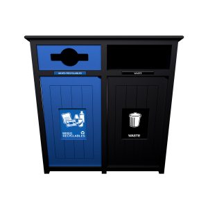 AURA - Double - Unit - Mixed Recyclables-Waste - Mixed-Full - Black-Blue