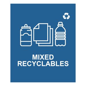 SPECTRUM - Single - Sign - Mixed Recyclables - Blue-White