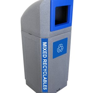OCTO - Single - Kit - Outdoor - Mixed Recyclables - Full - Greystone-Blue