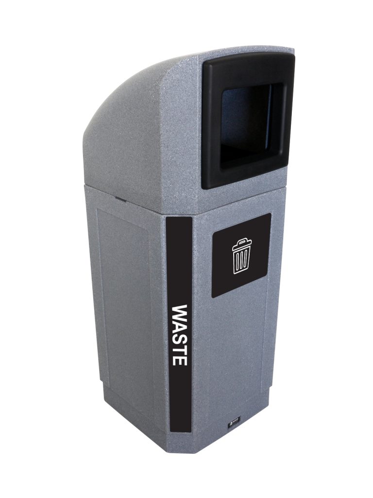 OCTO – Single – Kit – Outdoor – Waste – Full – Greystone-Black