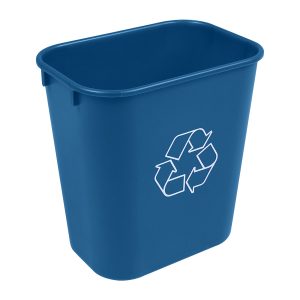 RECYCLING & WASTE BASKET - Single - Body - 14 Q - Mobius Loop - Royal Blue PCR