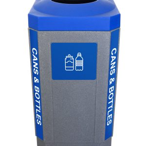 OCTO - Single - Unit - Indoor - Cans & Bottles - Full - Greystone-Blue