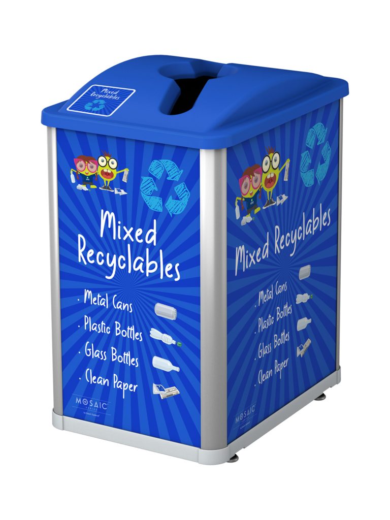 MOSAIC – Single – Junior – Mixed Recyclables – Mixed – Silver-Royal Blue