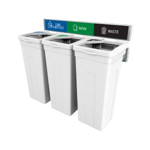 RISE - Triple - Kit - Cans & Bottles-Paper-Waste - Full-Full-Full - White-White-White