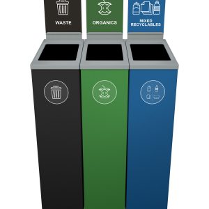 SPECTRUM - Triple - Kit - Waste-Organics-Mixed Recyclables - Full - Black-Dark Green-Blue