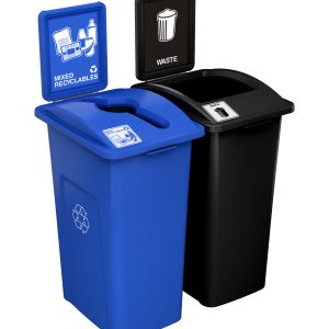 WASTE WATCHER - Double - Kit - Xl - Mixed Recyclables-Waste - Mixed-Full - Blue-Black