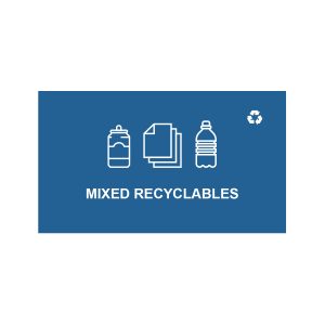 SPECTRUM - Cube Sign - Mixed Recyclables - Blue-White