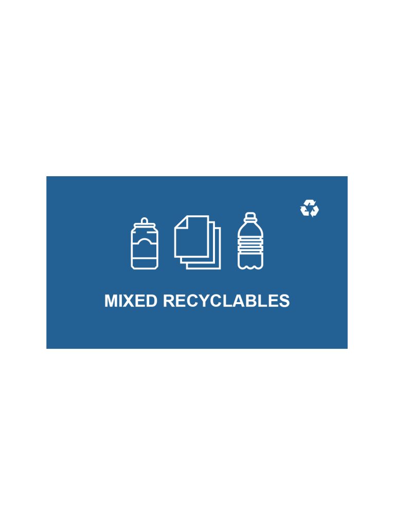 SPECTRUM – Cube Sign – Mixed Recyclables – Blue-White