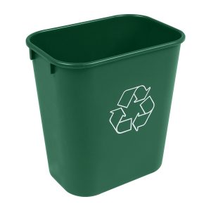 RECYCLING & WASTE BASKET - Single - Body - 14 Q - Mobius Loop - Dark Green PCR