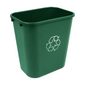RECYCLING & WASTE BASKET - Single - Body - 28 Q - Mobius Loop - Dark Green PCR