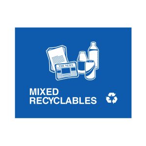 VISION - Sign - Mixed Recyclables - Blue