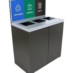SESSANTA - Triple - Recyclables-Organics-Waste - Full Openings - Slate