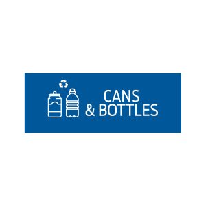 RISE - Triple - Sign - Cans & Bottles - Blue