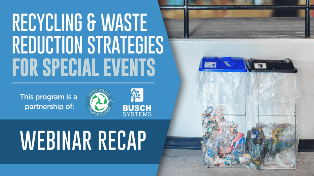 waste sorter bins, recycling and waste reduction strategies for special events banner