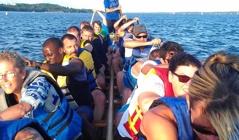 People doing rafting