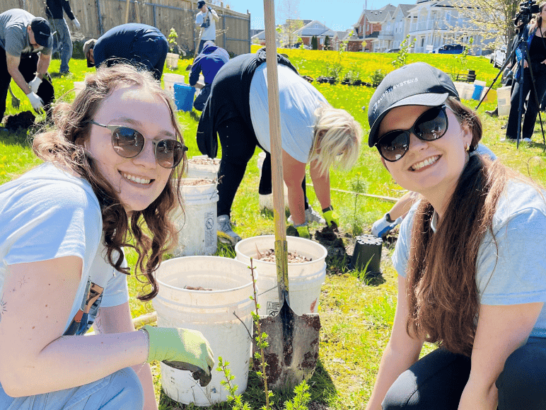 Group of people planting seeds