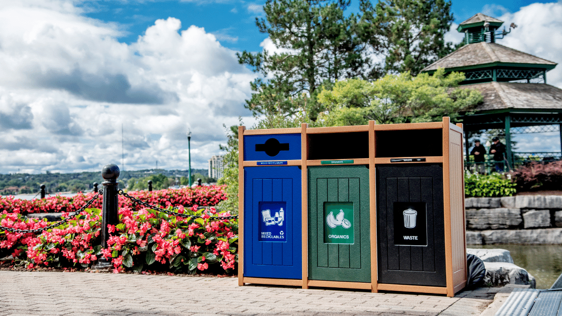 waste sorter bins in downtown barrie