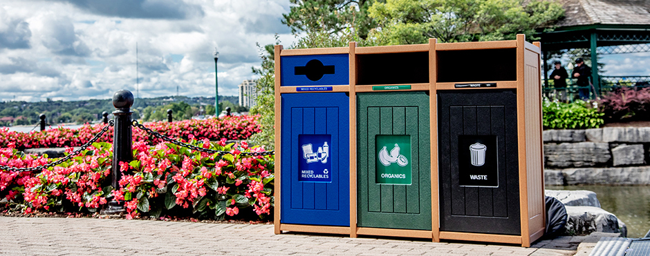 waste sorter bins in downtown barrie